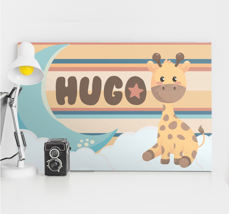 Cuadro para bebés diseño de jirafa juguetona - TenVinilo
