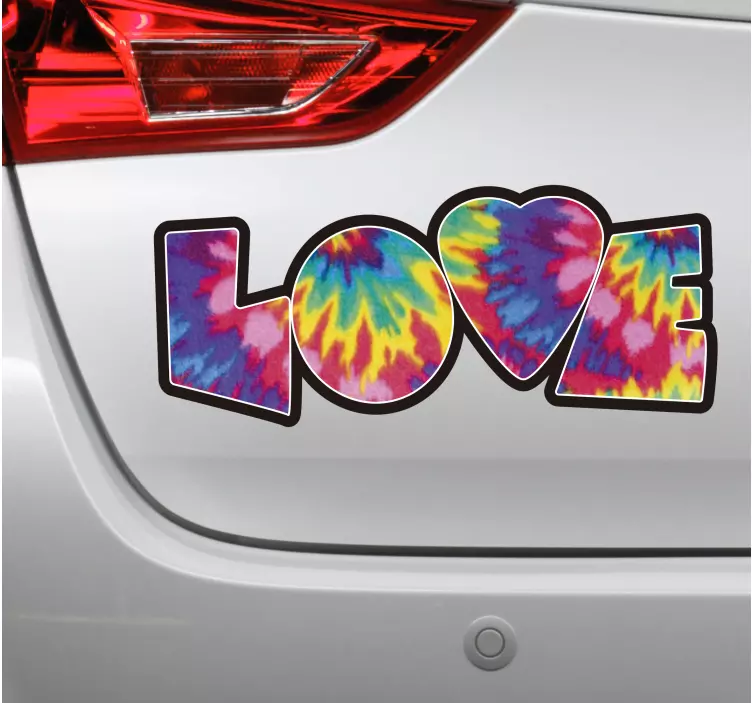 Pegatina love tie dye - TenVinilo