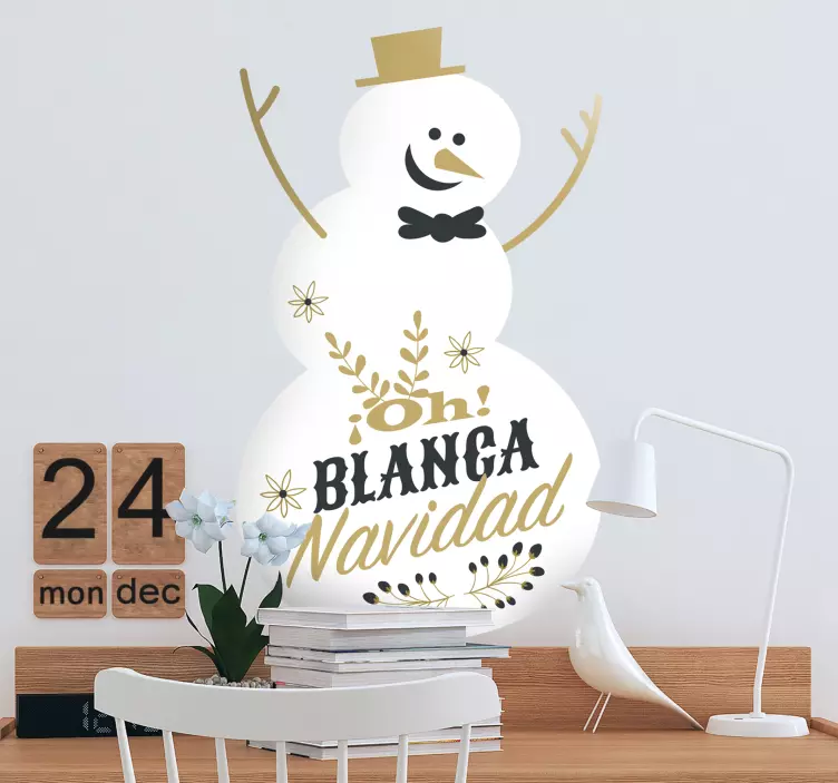 Vinilo pared blanca navidad - TenVinilo