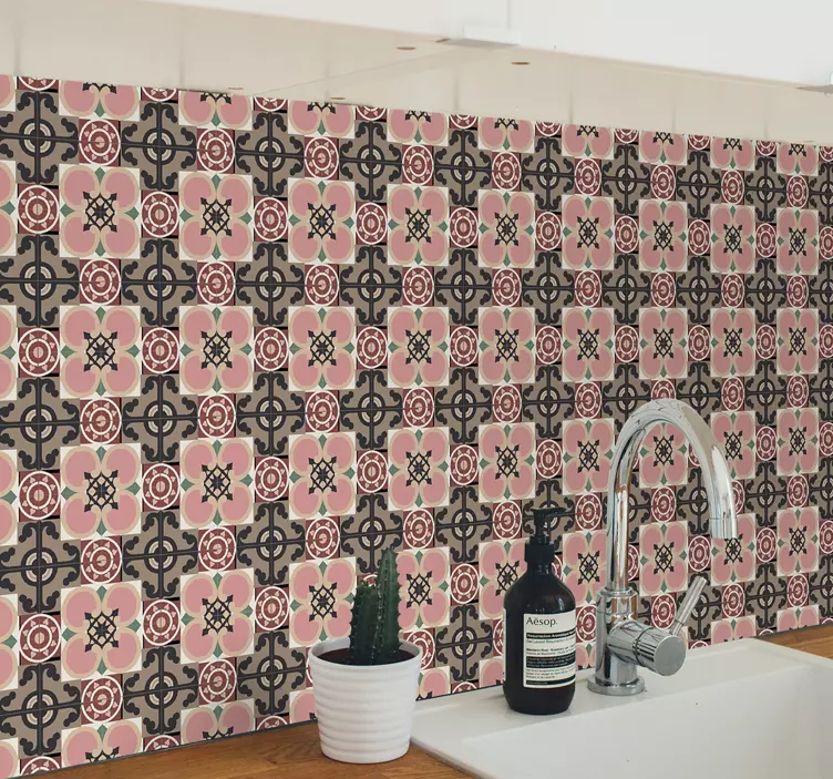 Azulejo adhesivo diseño geométrico victoriano - TenVinilo
