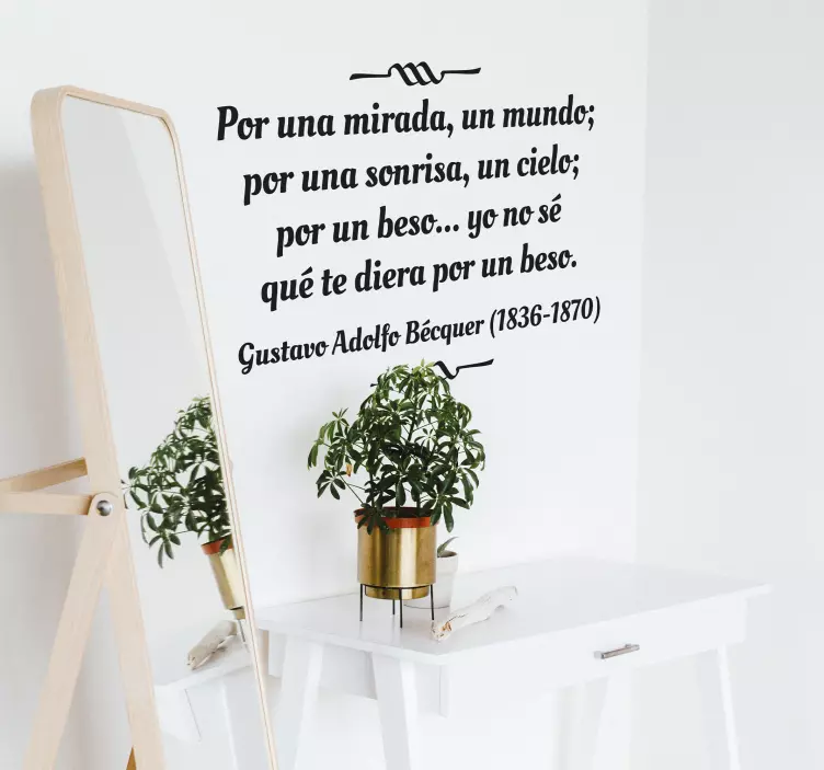 Vinilo decorativo texto Bécquer - TenVinilo