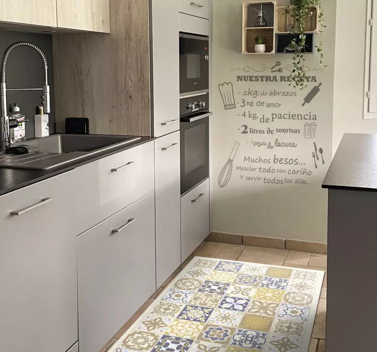 Vinilo decorativo para cocina nuestra receta - TenVinilo