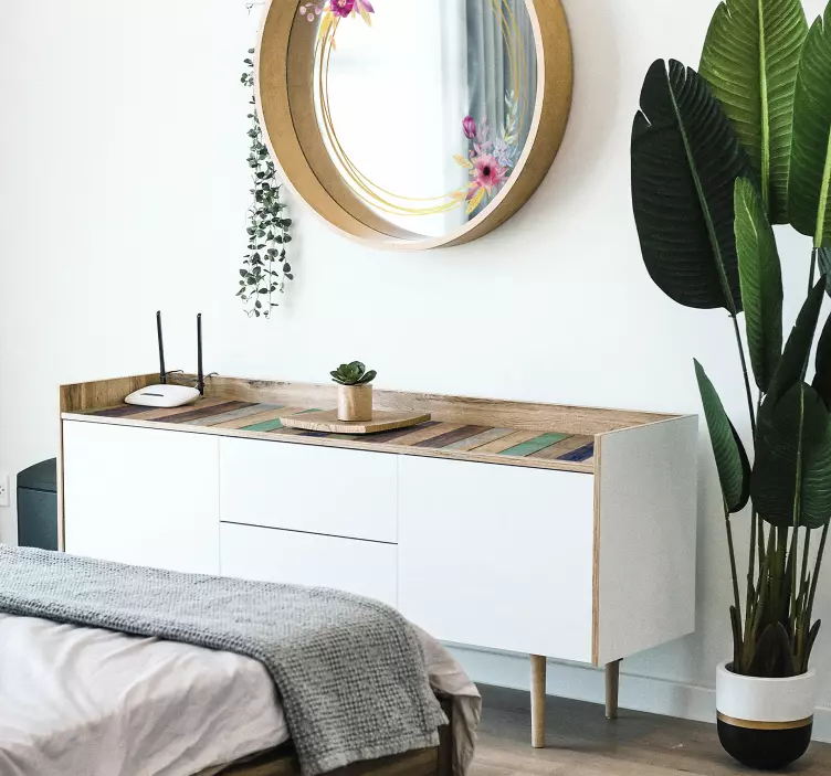 Vinilo para muebles de textura madera colorido - TenVinilo