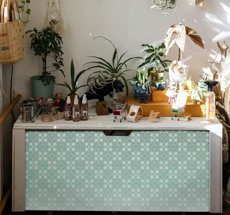 Vinilo para mueble patrón floral desvanecido - TenVinilo