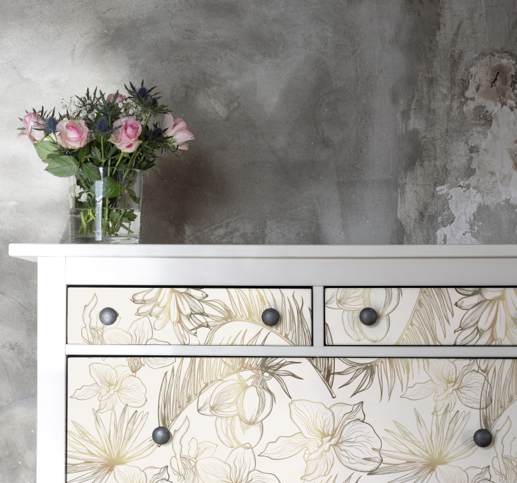 Vinilo para mueble flores tropicales - TenVinilo