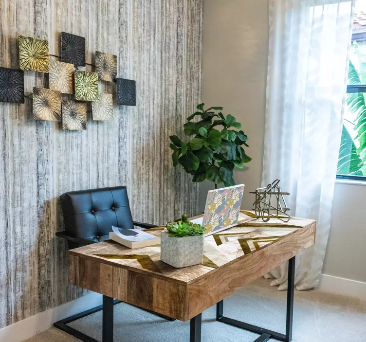 Vinilo oficina chevron geométrico para mesa - TenVinilo