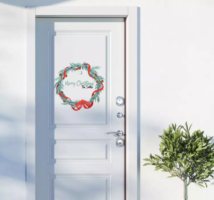 Vinilo decorativo Navidad Corona de navidad - TenVinilo