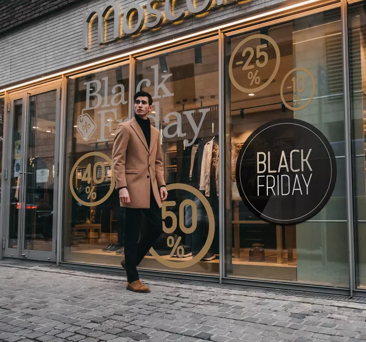 Pegatina elegante promo black friday - TenVinilo