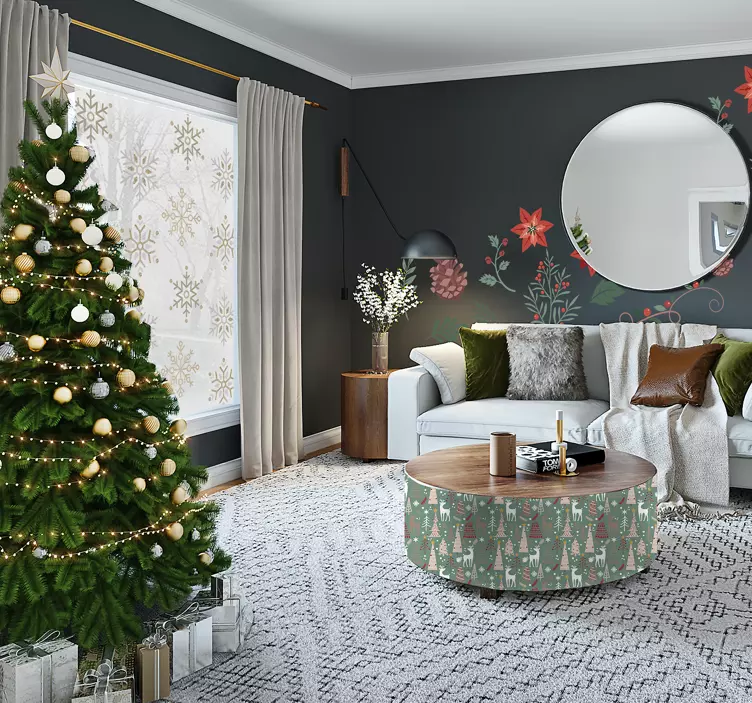 Pegatinas de navidad Patrón de bosque de navidad - TenVinilo