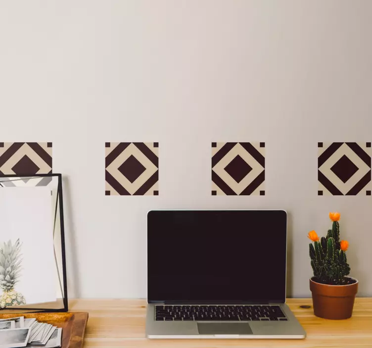 Azulejo adhesivo patrón geométrico de diamantes - TenVinilo