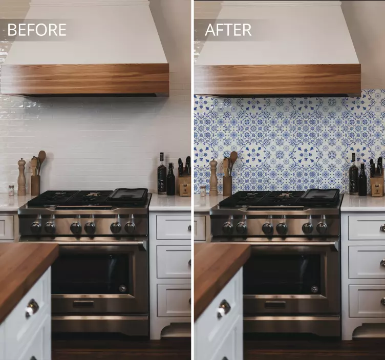 Azulejos adhesivo azul vintage - TenVinilo