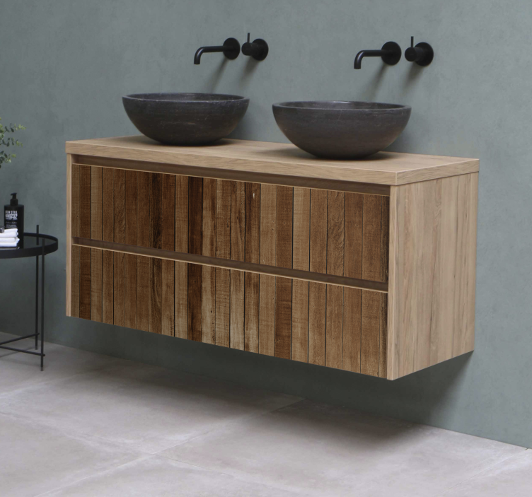 Vinilo para mueble listones de madera - TenVinilo
