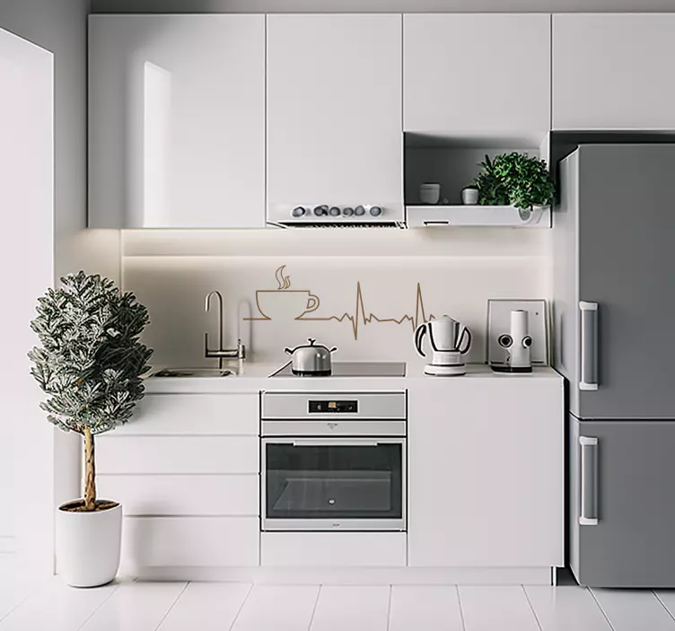 Vinilo decorativo café latido - TenVinilo