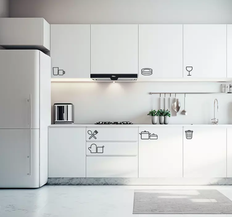 Vinilo utensilios de cocina iconos para la cocina - TenVinilo