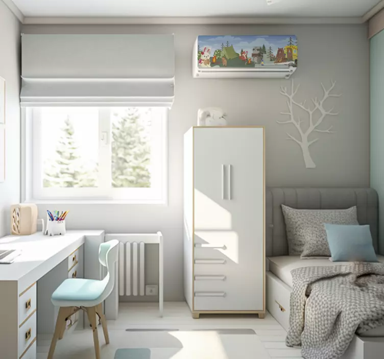 Vinilo decorativo animal campamento de Animales - TenVinilo