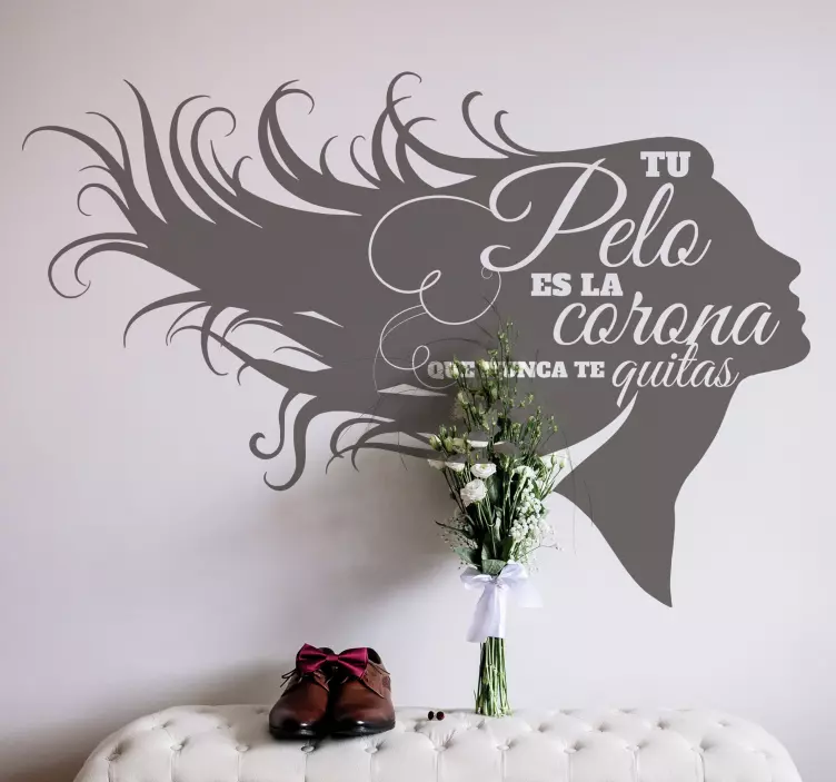 Vinilo para peluquería texto pelo - TenVinilo