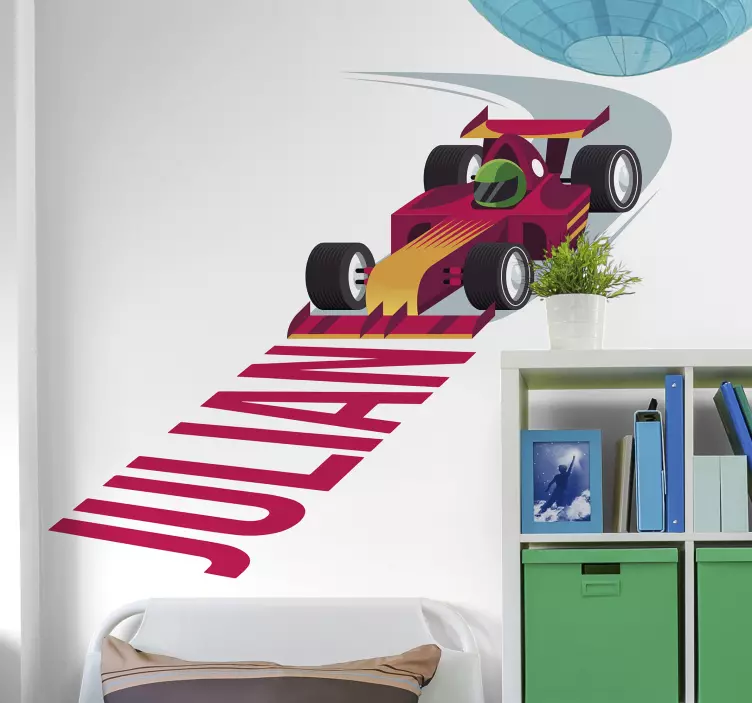 Vinilo personalizable coche carreras - TenVinilo