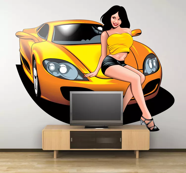 Adhesivo decorativo coche y pinup - TenVinilo
