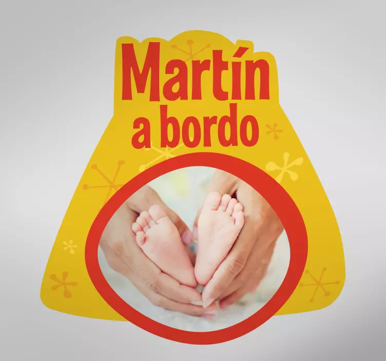 Pegatina bebé a bordo personalizable con foto - TenVinilo