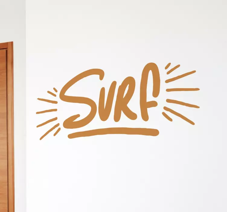 Vinilo pared frase surf monocolor - TenVinilo