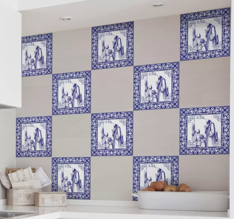 Azulejos adhesivos clásicos mentor dibujante - TenVinilo
