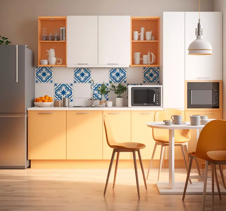 Azulejos adhesivo hidráulica monocromática - TenVinilo