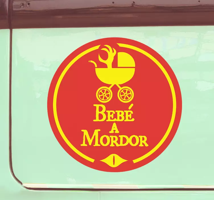 Pegatina bebé a bordo patrón de mordor - TenVinilo