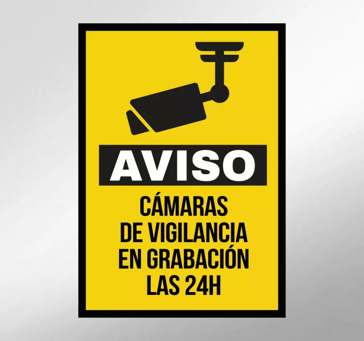 Cartel adhesivo cámaras vigilancia - TenVinilo