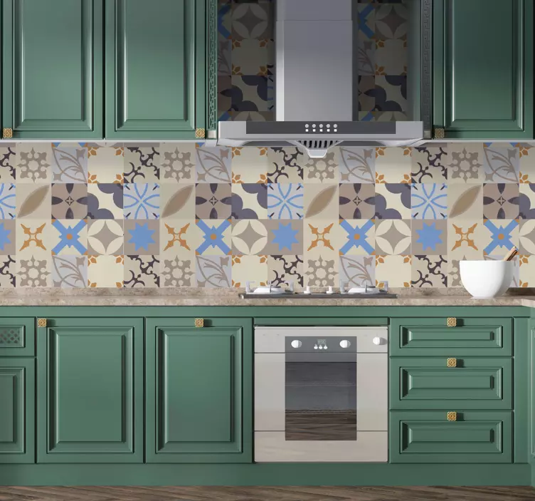 Azulejos adhesivos baldosa hidráulico - TenVinilo