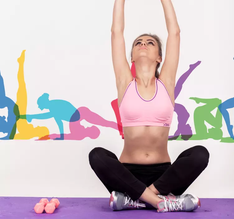 Cenefa adhesiva Posturas de yoga - TenVinilo