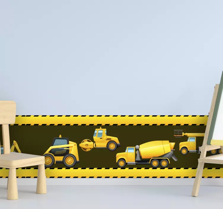 Cenefa adhesiva de vehículos de obra - TenVinilo