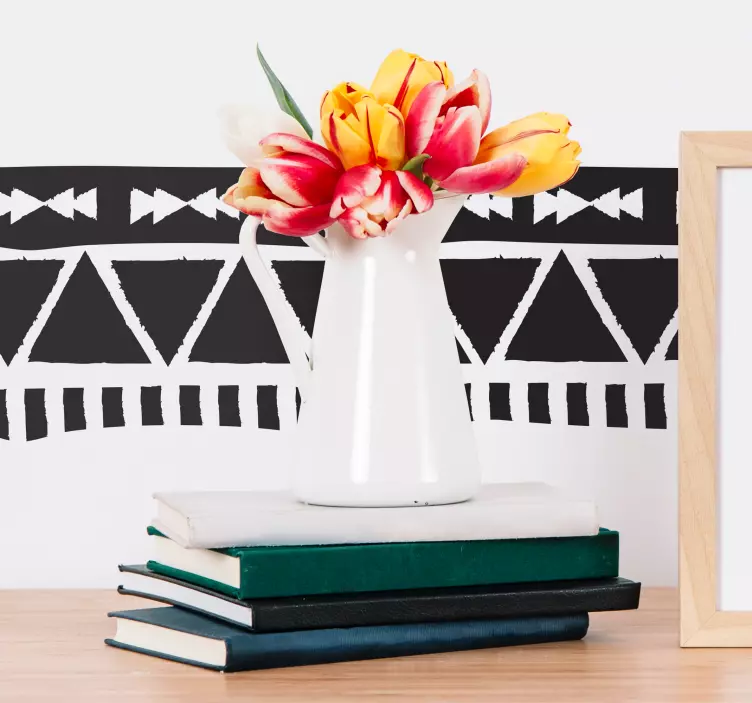 Cenefa de pared decorativa azteca con triángulos - TenVinilo