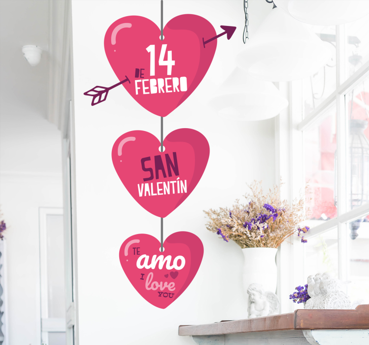 Decoración San Valentín corazones - TenVinilo