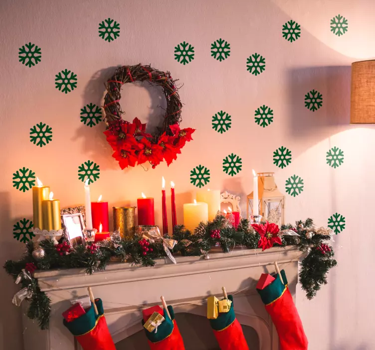 Lámina de adhesivos copos de nieve - TenVinilo