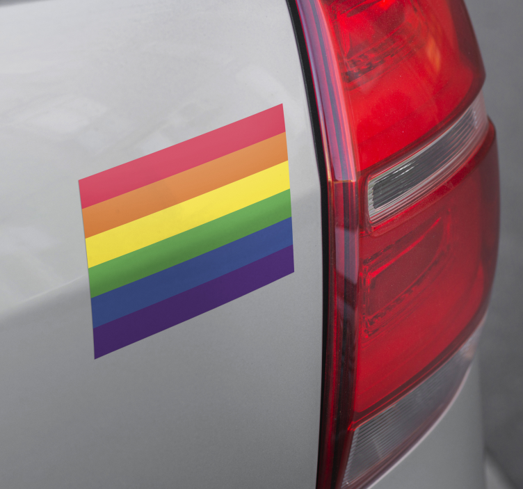 Pegatina coche bandera lgbtq - TenVinilo