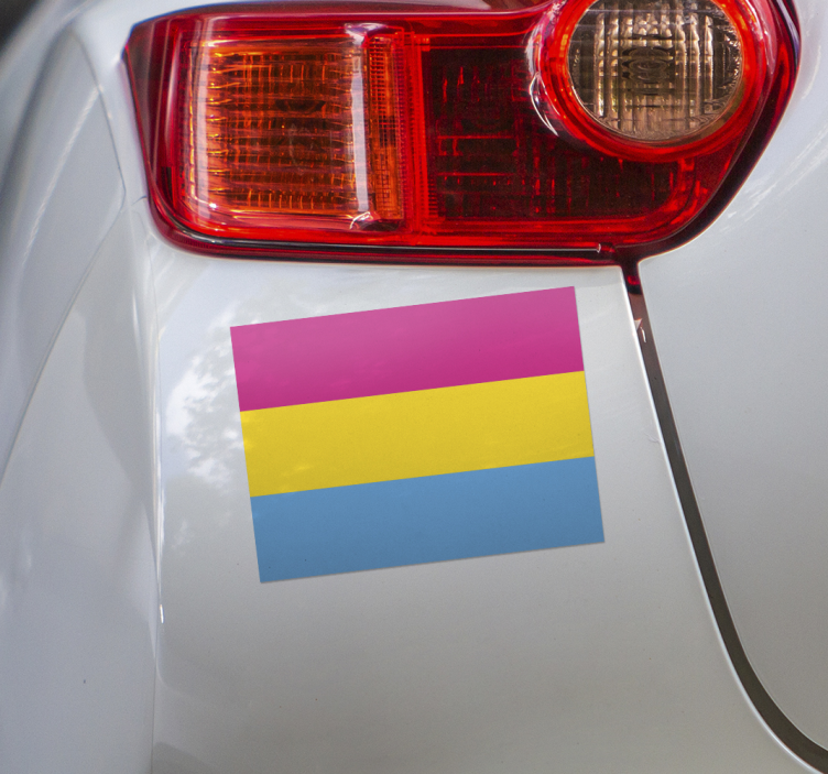 Pegatina coche bandera pansexual - TenVinilo