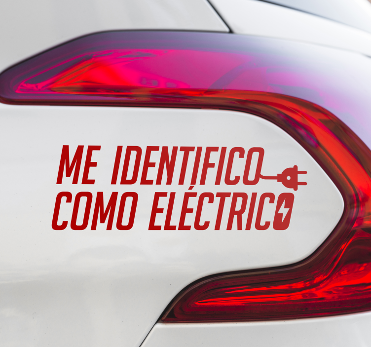Pegatina coche me identifico como eléctrico - TenVinilo