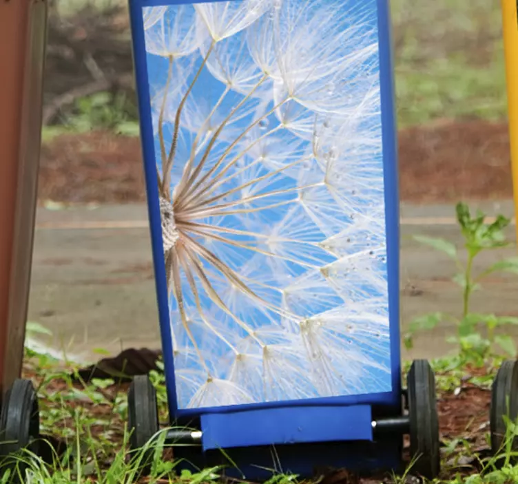 Pegatina container detalle floral de diente de león - TenVinilo