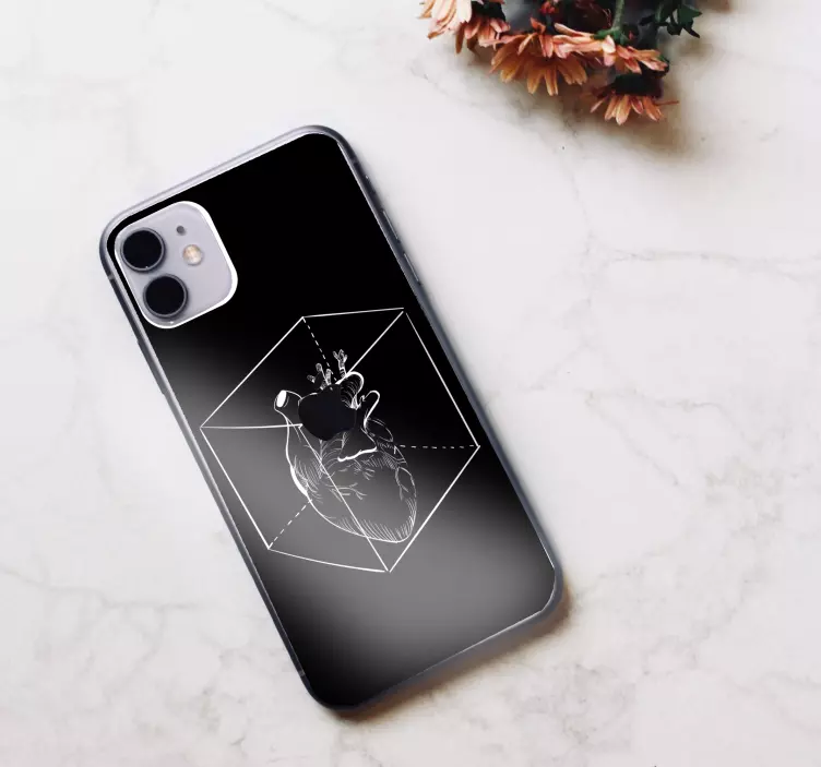 Pegatina iPhone corazón en caja - TenVinilo