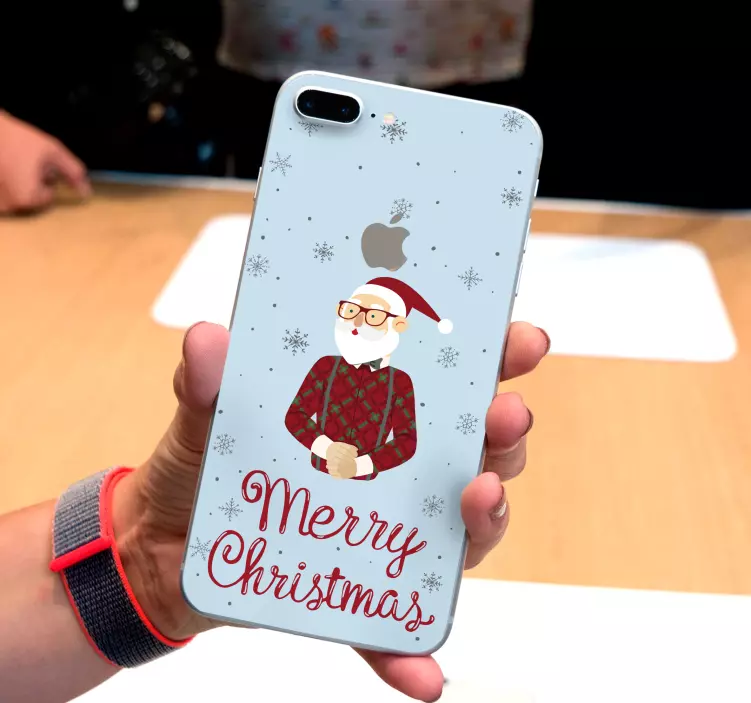 Sticker iPhone Feliz navidad hipster - TenVinilo