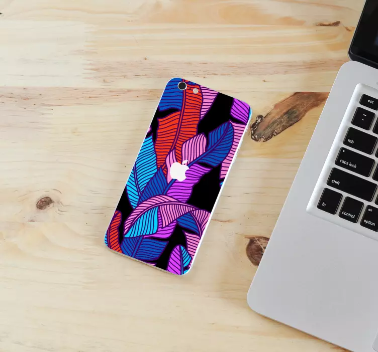 Pegatina iPhone motivos de hojas vivaces - TenVinilo