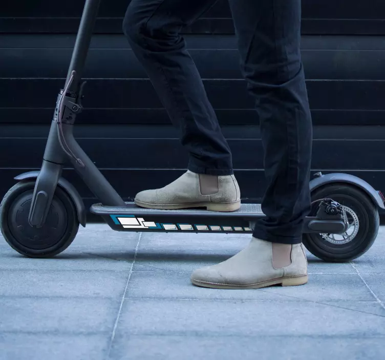 Adhesivo monopatín patinete cuadrados - TenVinilo