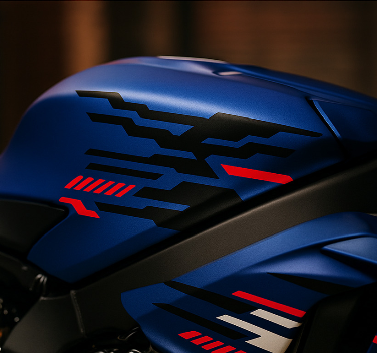 Pegatina moto diseño futurista negro-rojo - TenVinilo