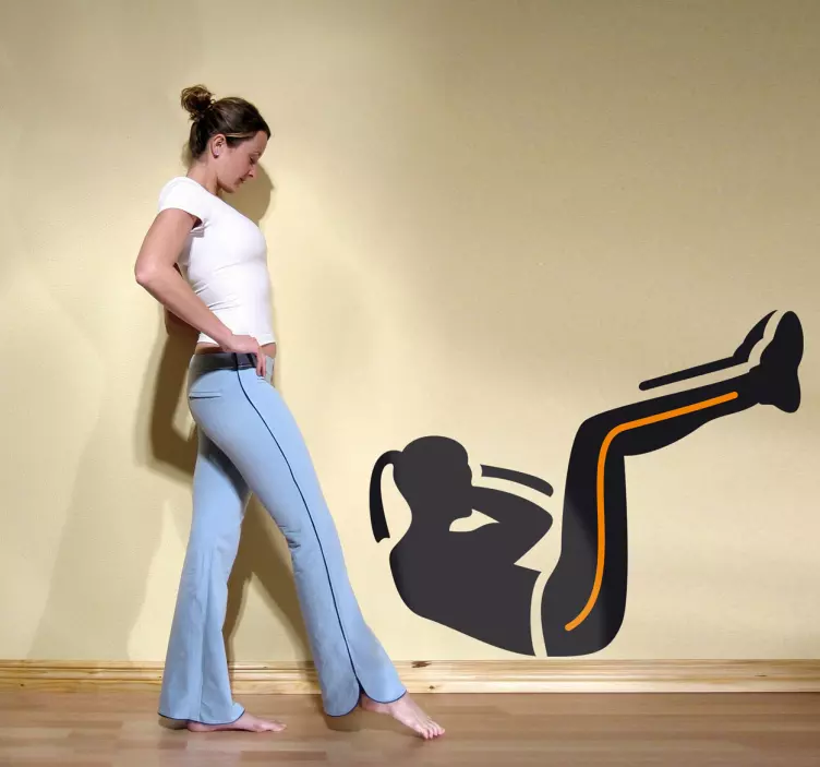 Pegatina mujer abdominales - TenVinilo