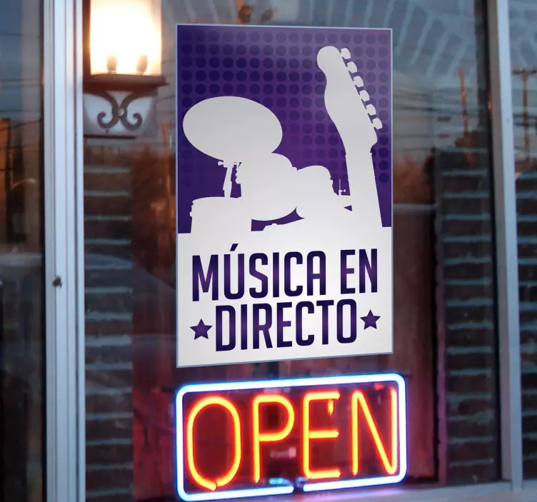 Pegatina música en directo - TenVinilo