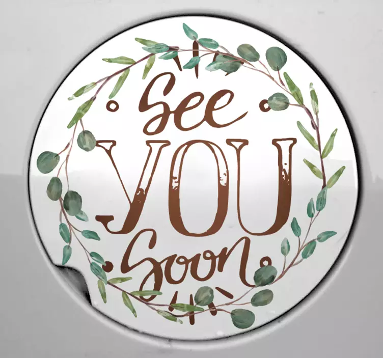 Pegatina para coche corona hojas eucalipto - TenVinilo