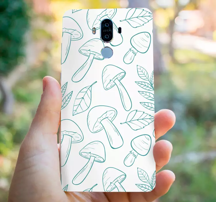 Sticker huawei Patrón de setas blancas y azul claro - TenVinilo