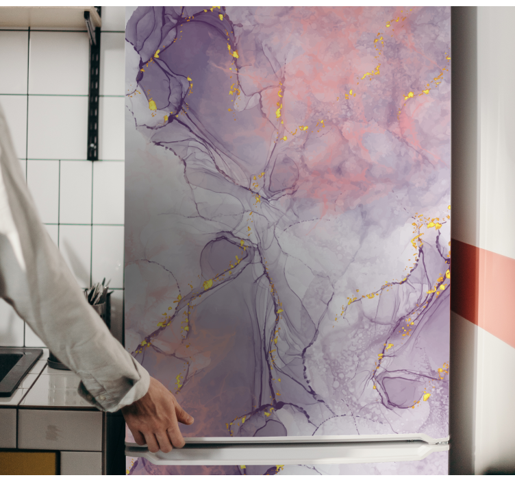 Vinilo para nevera Mármol morado realista - TenVinilo