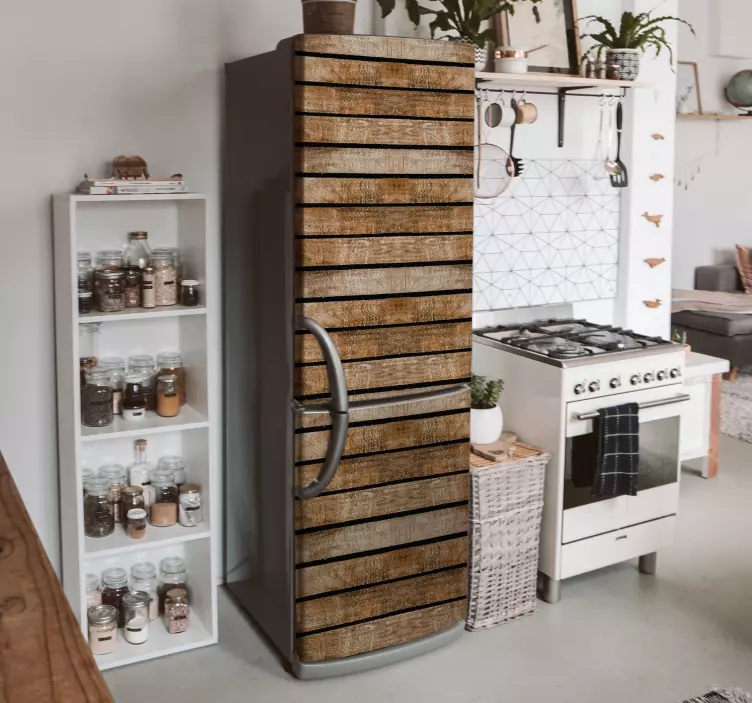 Vinilo para nevera paletas de madera - TenVinilo