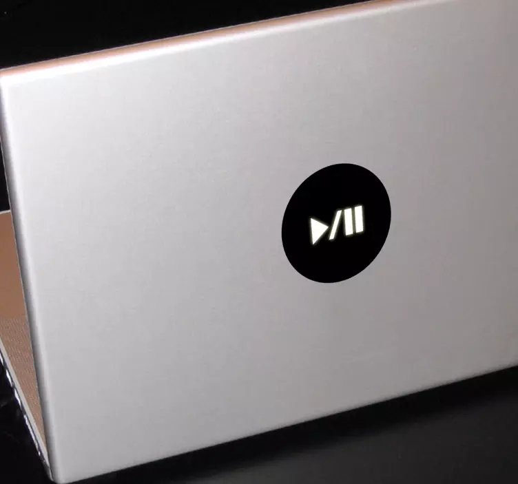 Pegatina para portátil play pause - TenVinilo